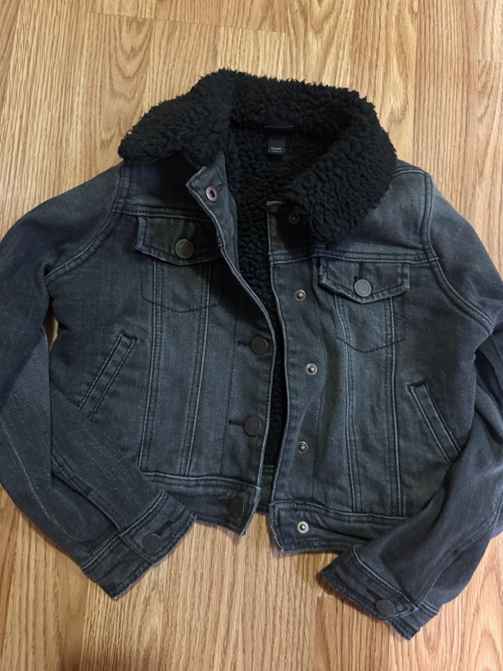 art class Black Sherpa-Lined Jean Jacket for Kids - Size 6x. Never Worn